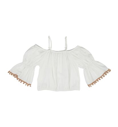 KIZ ÇOCUK DÜŞÜK OMUZLU BLUZ