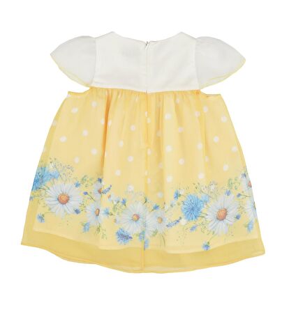KIZ BEBEK ÇİÇEK BASKILI ŞİFON ELBİSE