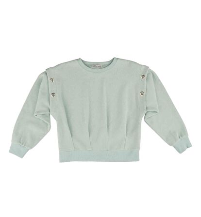 KIZ ÇOCUK KUŞGÖZÜ DETAYLI SWEATSHIRT 