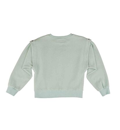 KIZ ÇOCUK KUŞGÖZÜ DETAYLI SWEATSHIRT 