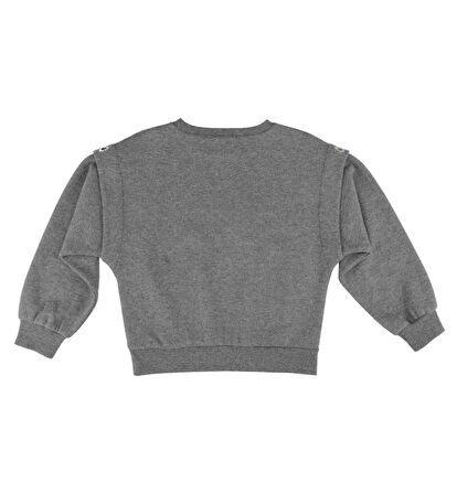 KIZ ÇOCUK KUŞGÖZÜ DETAYLI SWEATSHIRT 