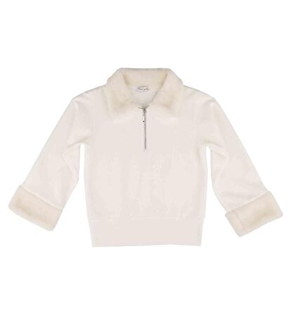 KIZ ÇOCUK PELUŞ DETAYLI SWEATSHIRT 