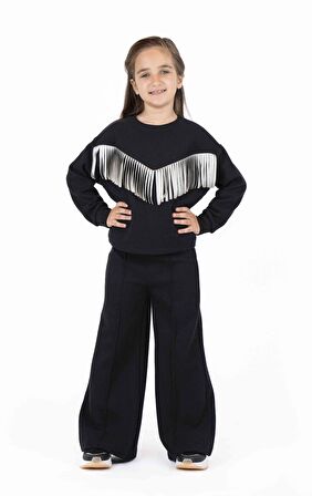 KIZ ÇOCUK PÜSKÜL DETAYLI SWEATSHIRT 