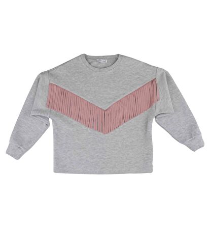 KIZ ÇOCUK PÜSKÜL DETAYLI SWEATSHIRT 