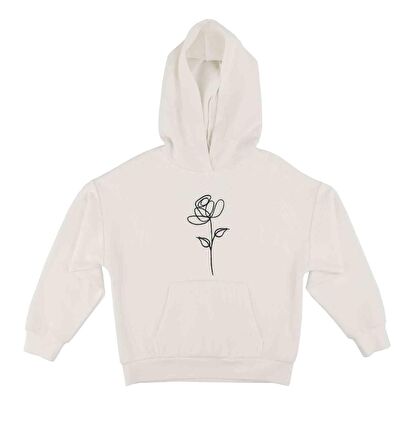 KIZ ÇOCUK KAPÜŞONLU KANGURU CEPLİ SWEATSHIRT 