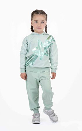 KIZ ÇOCUK HOLOGRAM BASKILI SWEATSHIRT 