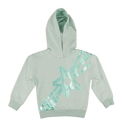 KIZ ÇOCUK HOLOGRAM BASKILI SWEATSHIRT 