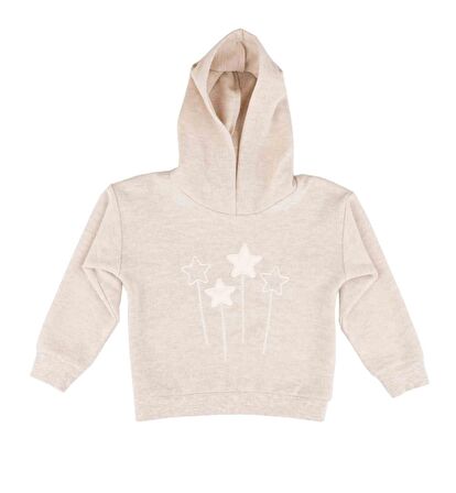 KIZ ÇOCUK BASKILI KAPÜŞONLU SWEATSHIRT 