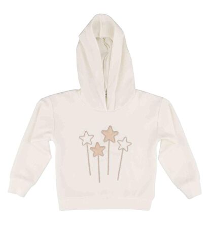 KIZ ÇOCUK BASKILI KAPÜŞONLU SWEATSHIRT 