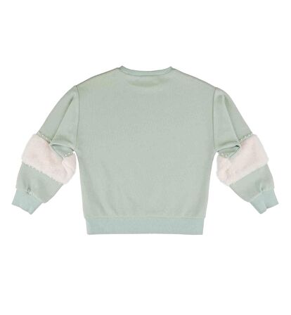 KIZ ÇOCUK BLOK PELUŞ DETAYLI SWEATSHIRT 