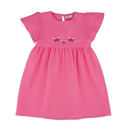 KIZ ÇOCUK İŞLEMELİ ELBİSE 