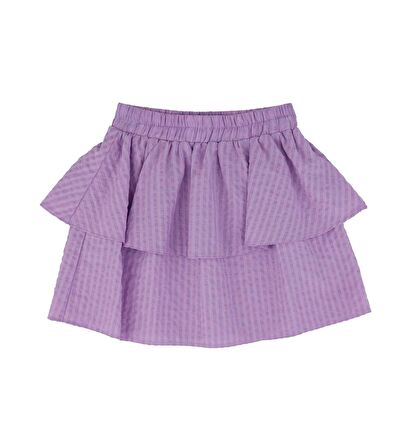 KIZ ÇOCUK BELİ LASTİKLİ VOLANLI ETEK