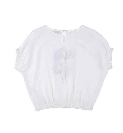 KIZ ÇOCUK BELİ LASTİKLİ BASKILI BLUZ 