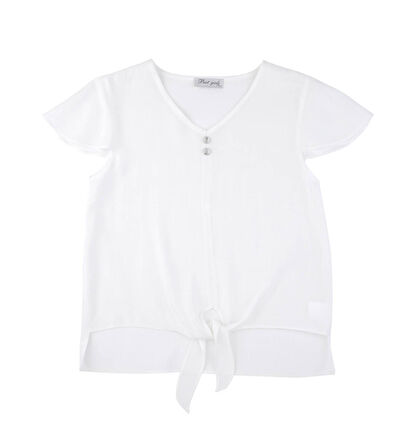 KIZ ÇOCUK BEL BAĞLAMALI BLUZ 