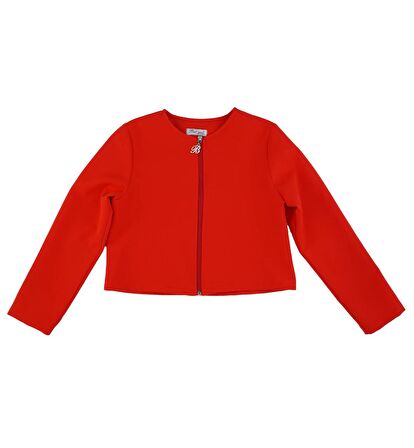 KIZ ÇOCUK FERMUARLI CROP CEKET 