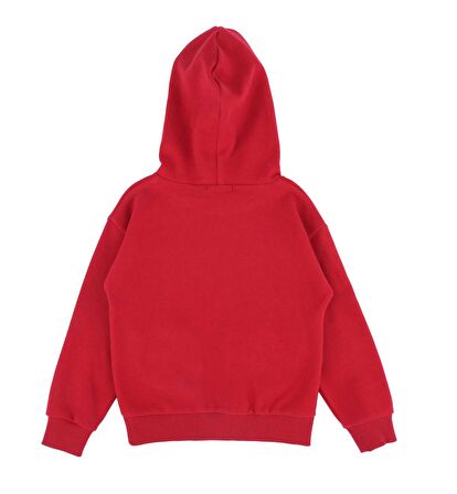 Kapşonlu Kalp Desenli Sweatshırt