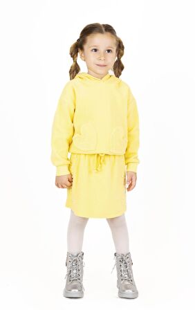 Kapşonlu Kalp Desenli Sweatshırt