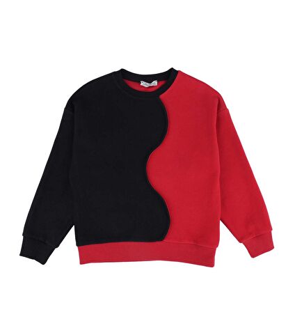 KIZ ÇOCUK ÇİFT RENKLİ SWEATSHIRT