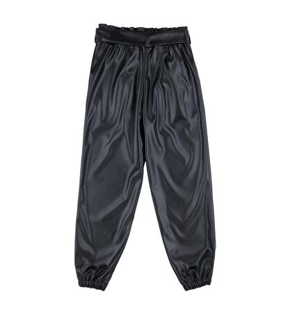 KIZ ÇOCUK PAÇASI LASTİKLİ DERİ PANTOLON 