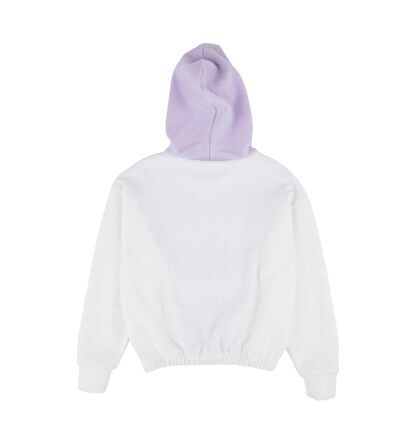 KIZ ÇOCUK BLOK RENKLİ KAPÜŞONLU SWEATSHIRT 