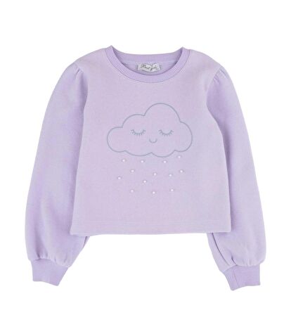 KIZ ÇOCUK İNCİLİ SWEATSHIRT 