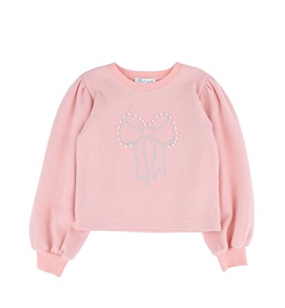 KIZ ÇOCUK İNCİLİ SWEATSHIRT 