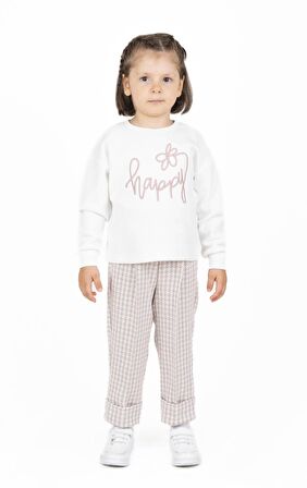 KIZ ÇOCUK YAZI İŞLEMELİ SWEATSHIRT 