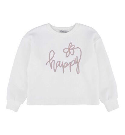 KIZ ÇOCUK YAZI İŞLEMELİ SWEATSHIRT 
