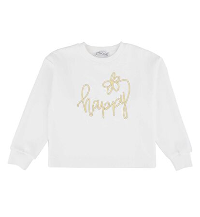 KIZ ÇOCUK YAZI İŞLEMELİ SWEATSHIRT 
