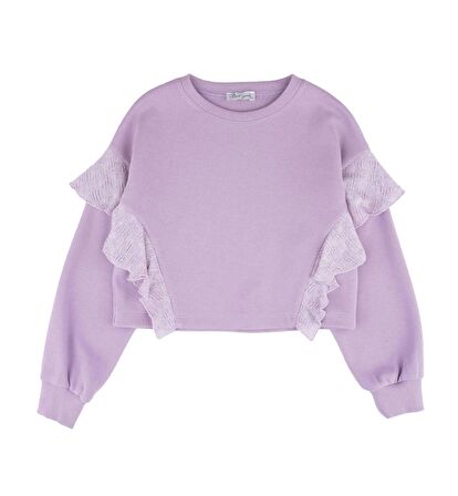 KIZ ÇOCUK KOLU FIRFIRLI SWEATSHIRT