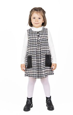 KIZ ÇOCUK KAZAYAĞI DESENLİ ELBİSE TAKIM 