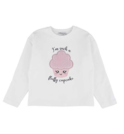 KIZ ÇOCUK CUPCAKE İŞLEMELİ SWEATSHIRT 