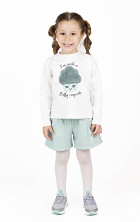 KIZ ÇOCUK CUPCAKE İŞLEMELİ SWEATSHIRT 