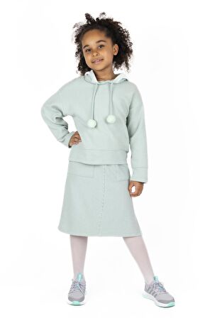 KIZ ÇOCUK PONPONLU SWEATSHIRT 