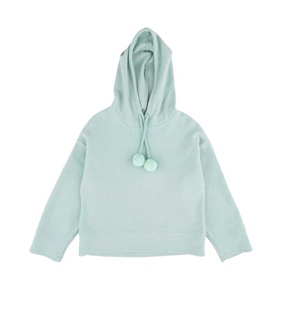 KIZ ÇOCUK PONPONLU SWEATSHIRT 