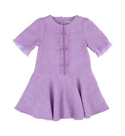 Kız Çocuk Kısa Kollu Tüvit Elbise 