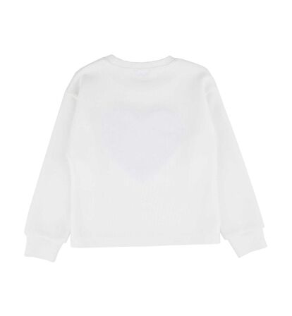 KIZ ÇOCUK KALP İŞLEMELİ SWEATSHIRT 