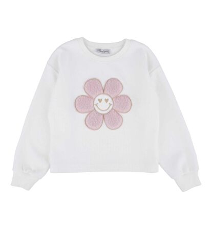 KIZ ÇOCUK PAPATYA İŞLEMELİ  SWEATSHIRT 