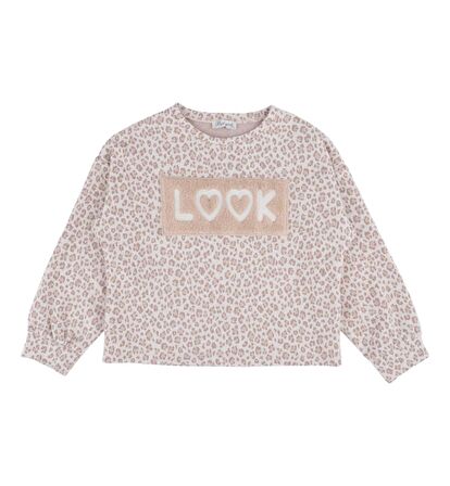 KIZ ÇOCUK UZUN KOLLU  LEOPAR DESENLİ SWEATSHIRT BK23KK14338