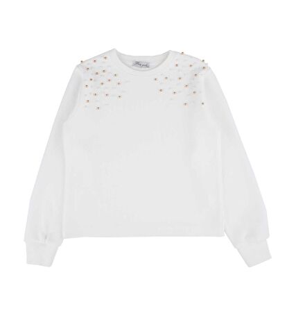 KIZ ÇOCUK BONCUKLU SWEATSHIRT 