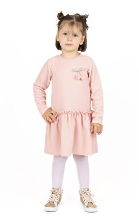 KIZ ÇOCUK KİRAZ BROŞLU ELBİSE BB23KK12196