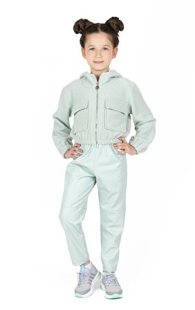 KIZ ÇOCUK KAPÜŞONLU FERMUARLI SWEATSHIRT BK23KK14349 