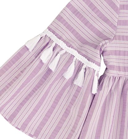 KIZ ÇOCUK ÇİZGİLİ ELBİSE