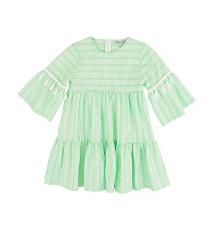 KIZ ÇOCUK ÇİZGİLİ ELBİSE