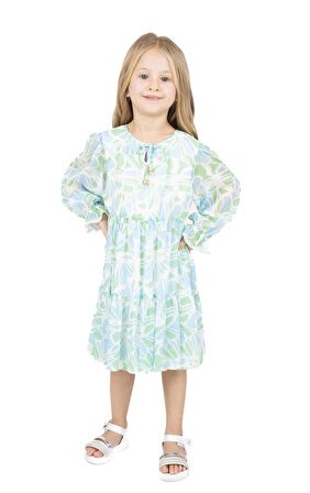 KIZ ÇOCUK DESENLİ ELBİSE