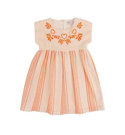 KIZ ÇOCUK İŞLEMELİ ELBİSE