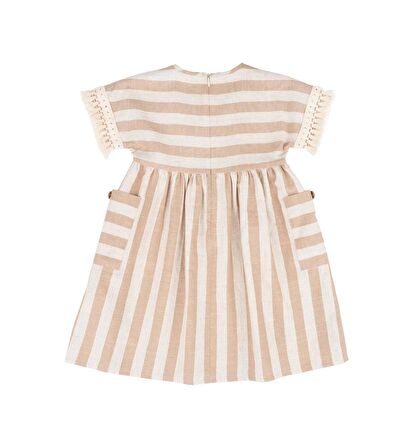 KIZ ÇOCUK ÇİZGİLİ ELBİSE