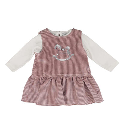 KIZ BEBEK FİTİLLİ ELBİSE TAKIMI