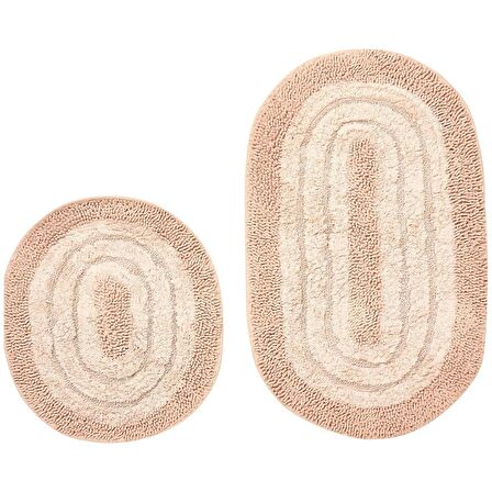 ALANUR HOME TRİO BUKLE COTTON 2'Lİ PASPAS TAKIMI PUDRA