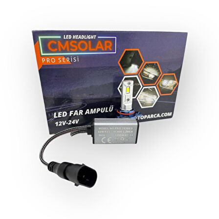 CMSOLAR Pro Seri 9012/HIR2 55W 15.000 Lümen 6500K Beyaz Işık Led Far Ampulü 